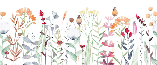 Watercolor Meadow Pastel mural by Rebel Walls