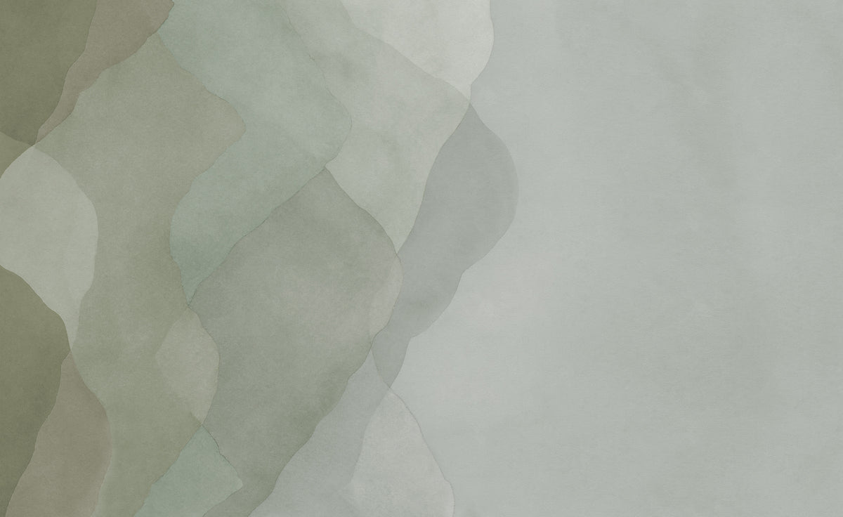 Watercolor Vertical Green mural by Rebel Walls