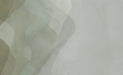 Watercolor Vertical Green mural by Rebel Walls