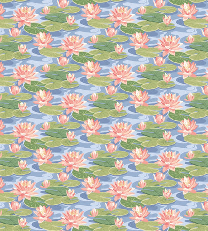 Waterlily Wallpaper by Ohpopsi Cornflower