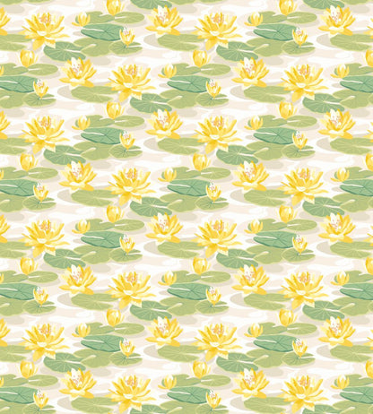 Waterlily Wallpaper by Ohpopsi Linen & Amber