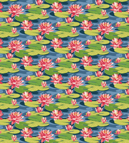 Waterlily Wallpaper by Ohpopsi Midnight Rouge
