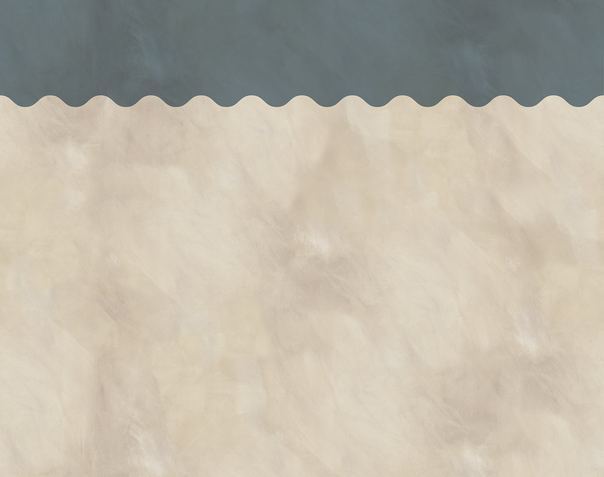 Wave Border Misty Blue mural by Rebel Walls