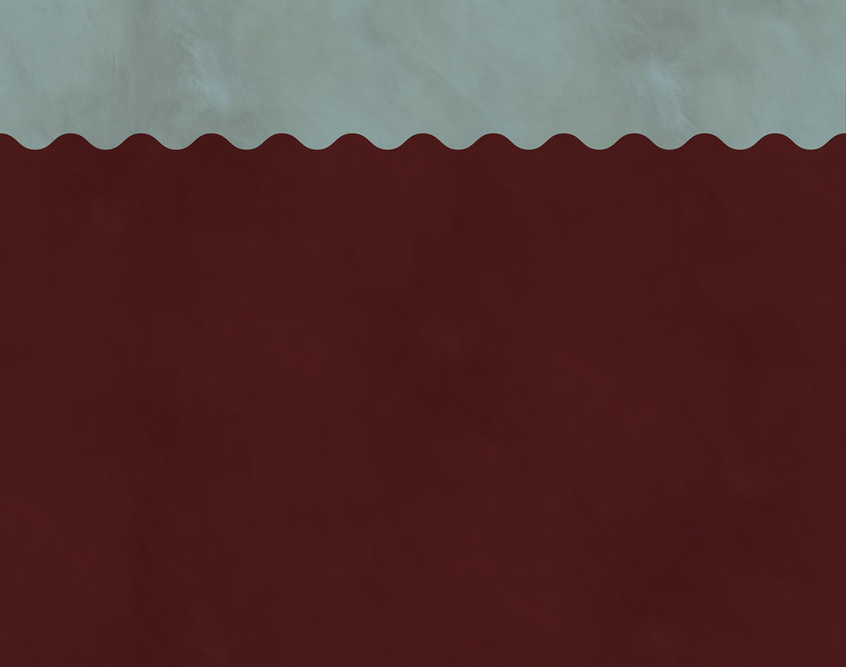 Wave Border Burgundy mural by Rebel Walls