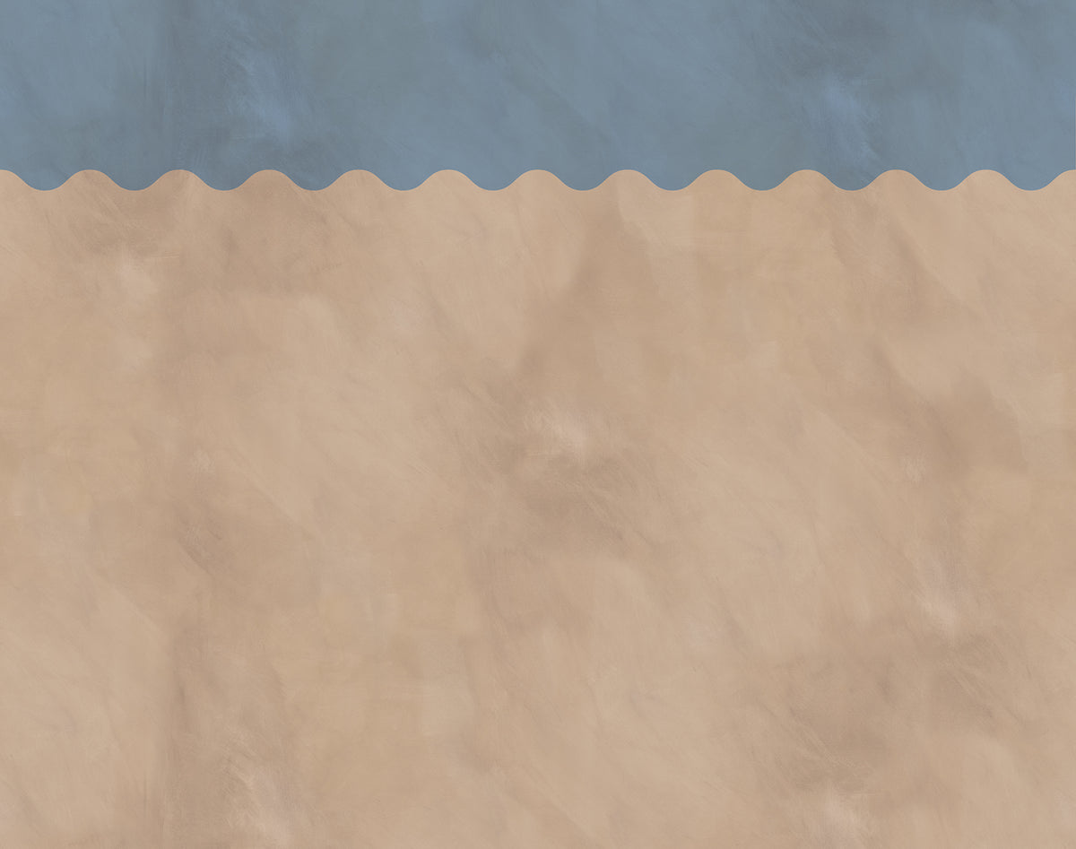 Wave Border Blue mural by Rebel Walls