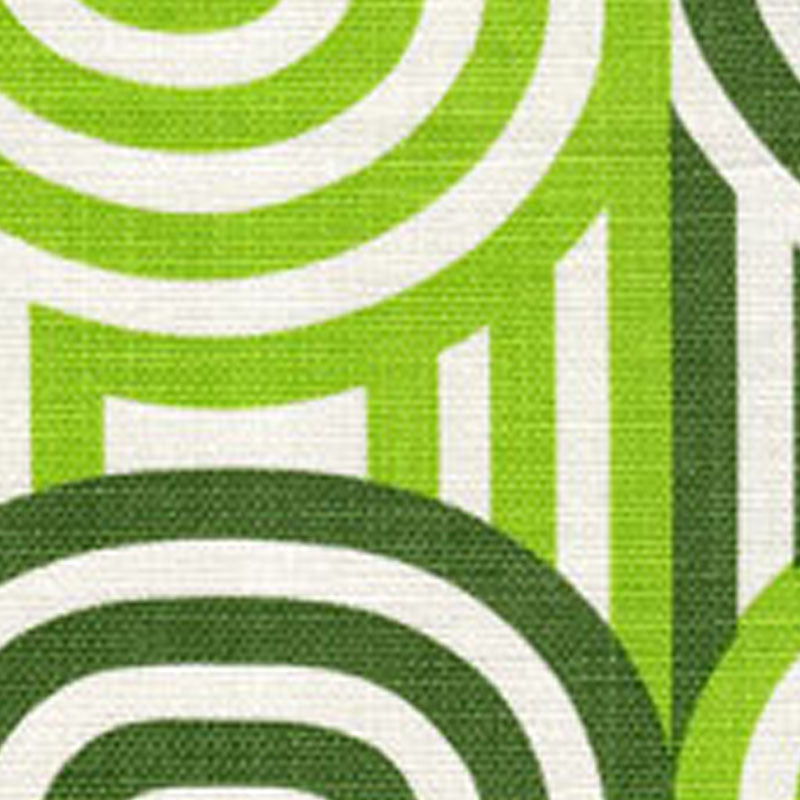 Wavelength Grass Green Leaf on Oyster fabric by Alan Campbell