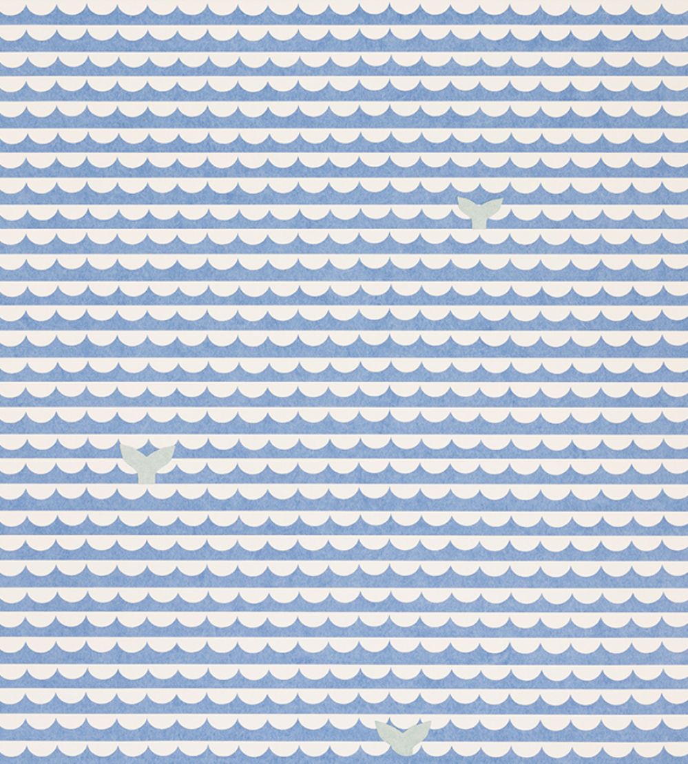 We Sailed Away Wallpaper by Christopher Farr Cloth Cobalt