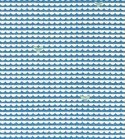 We Sailed Away Fabric by Christopher Farr Cloth Royal Blue
