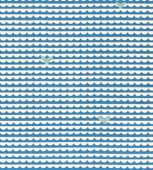 We Sailed Away Fabric by Christopher Farr Cloth Royal Blue