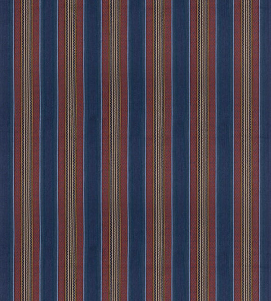 Westerly Stripe Fabric by Mulberry Home Indigo/Red