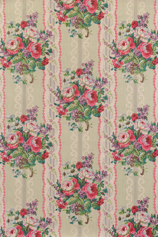 Westminster Hand-Block Fabric by Jean Monro in Green