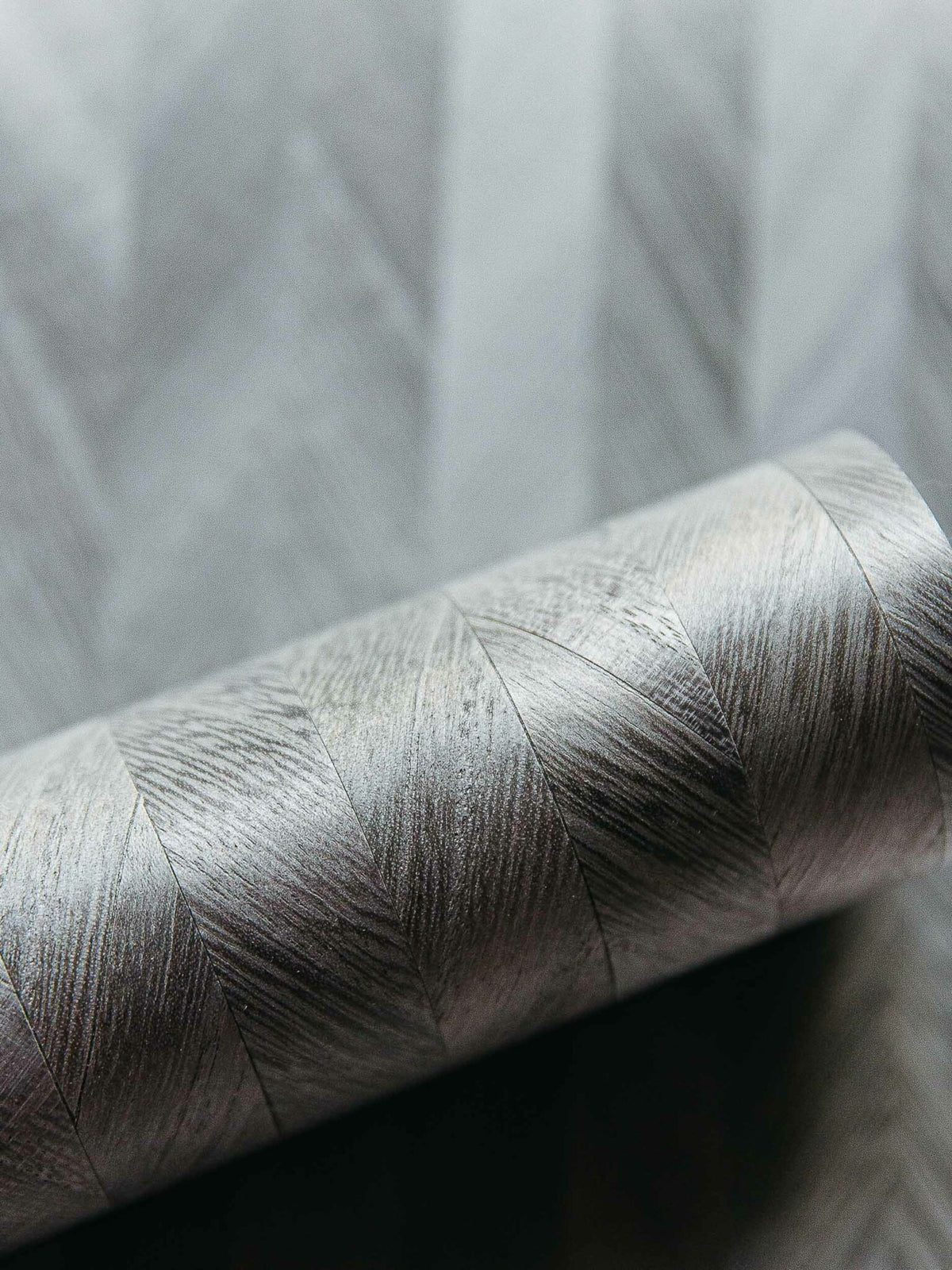 Wheat Spike wallpaper by Coordonné in Ice, shown in a styled room