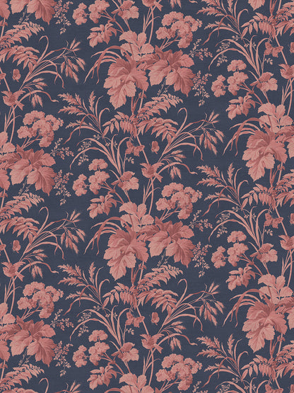 Where The Wildflowers Grow Velvet Fabric by Divine Savages in Dusk, pattern swatch