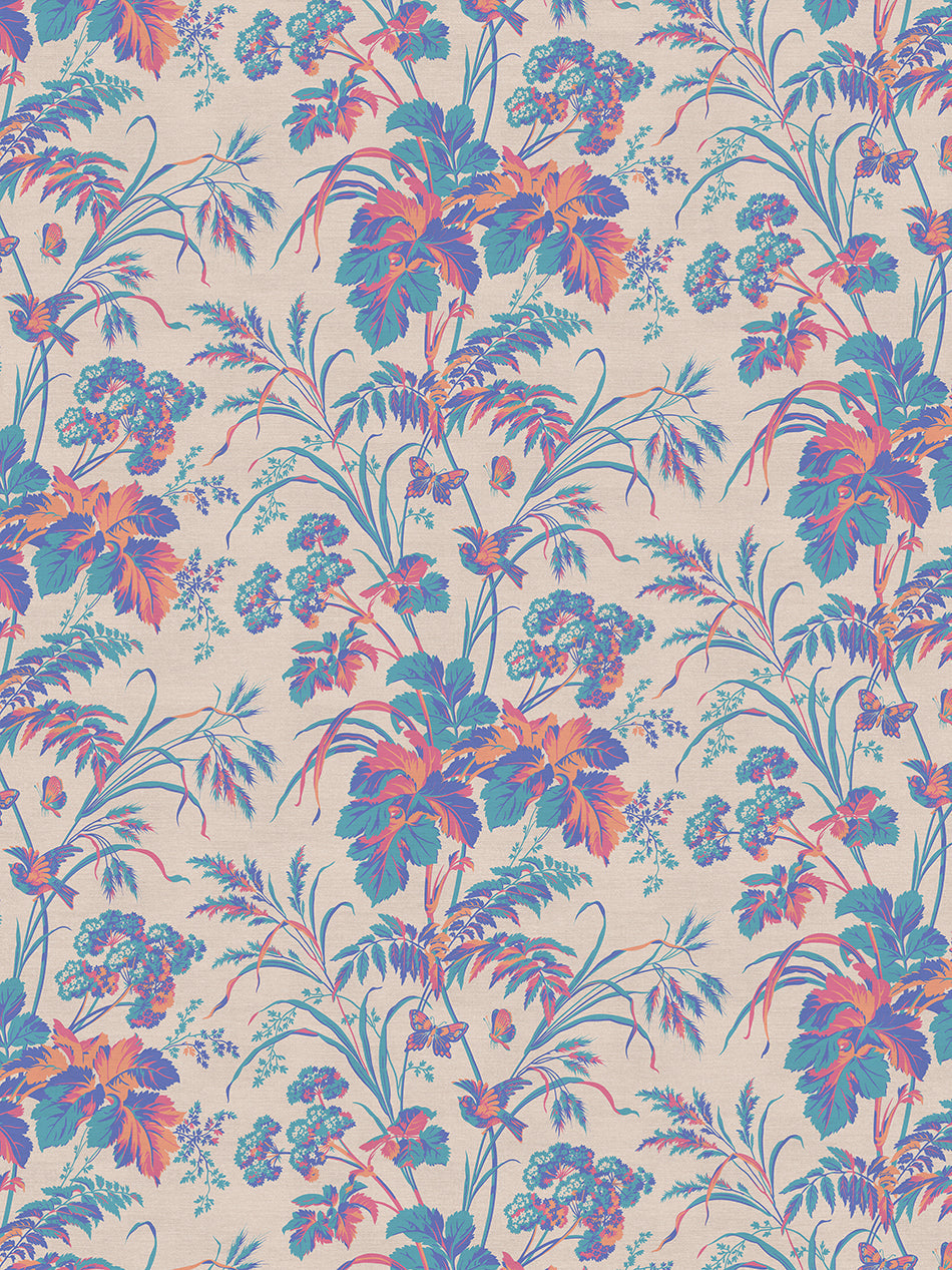 Where The Wildflowers Grow Velvet Fabric by Divine Savages in Warhol, pattern swatch