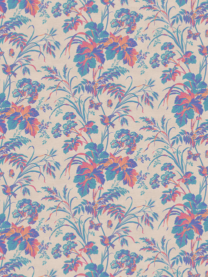 Where The Wildflowers Grow Velvet Fabric by Divine Savages in Warhol, pattern swatch