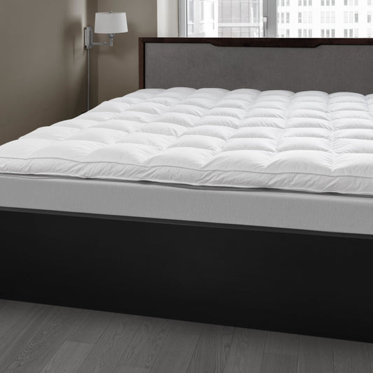 White Down Mattress Topper by Downright, styled view