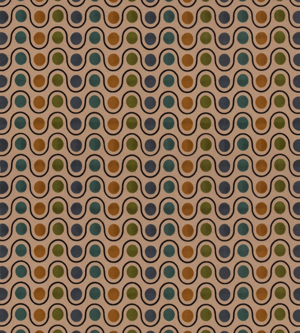 Wicket Fabric by Mulberry Home Green/Blue