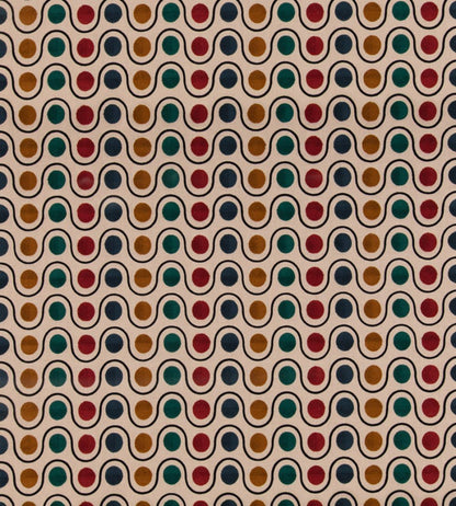 Wicket Fabric by Mulberry Home Teal/Red