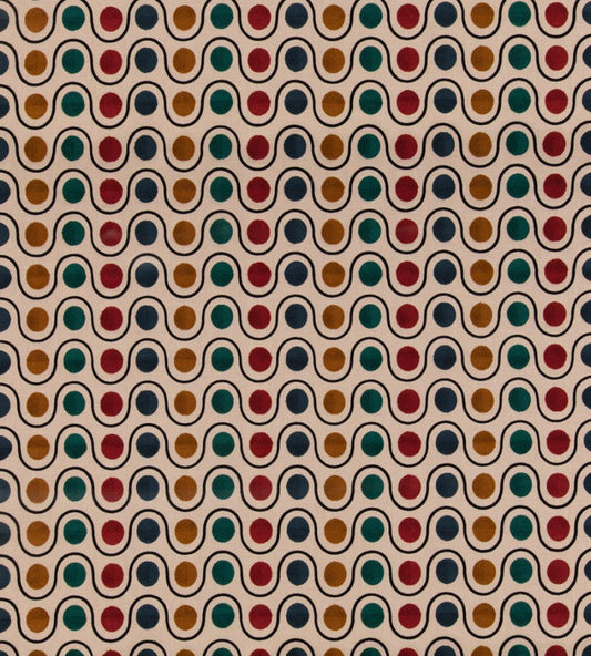 Wicket Fabric by Mulberry Home Teal/Red