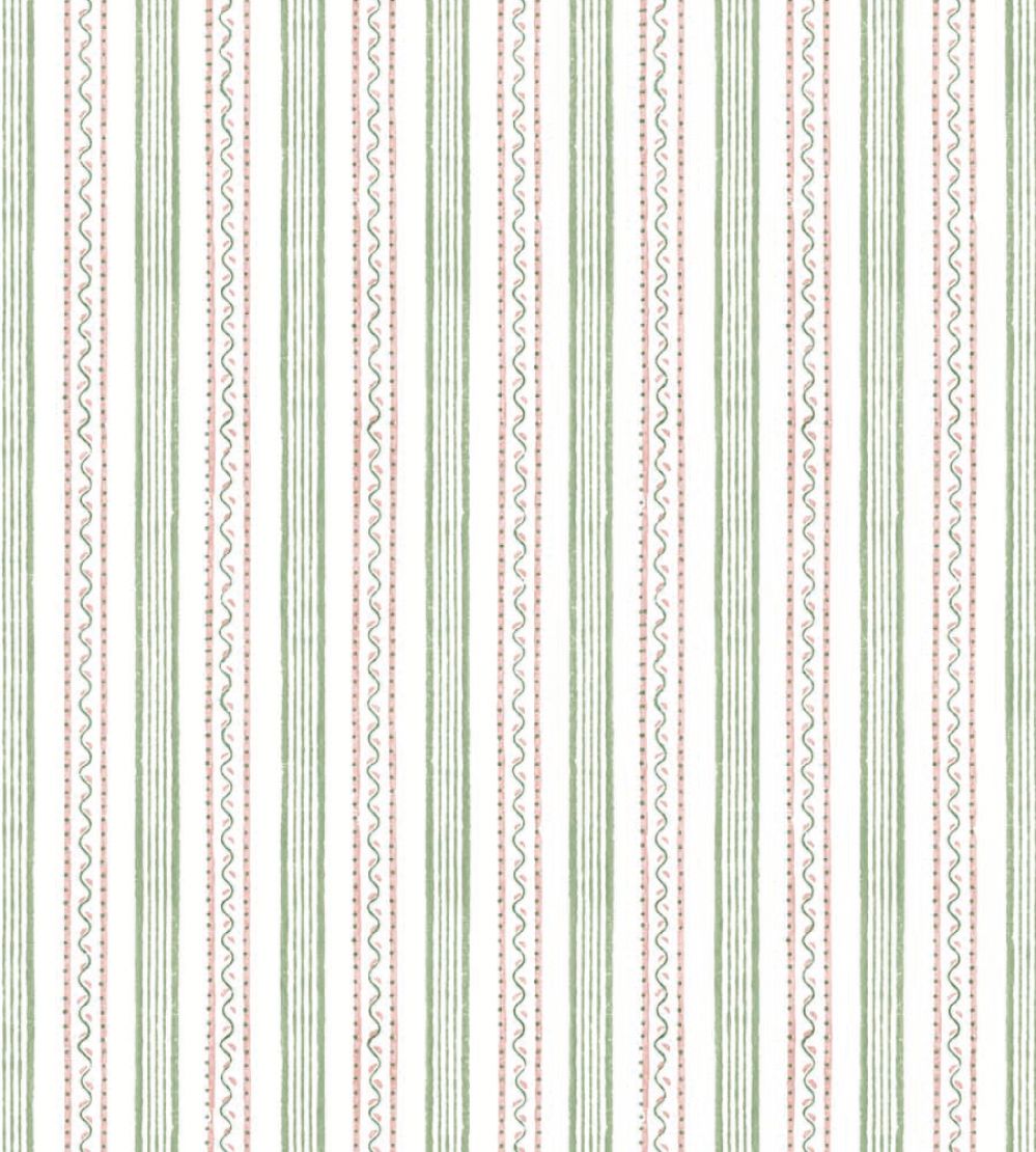 Wiggle Stripe Wallpaper by DADO 03 Green and Pink