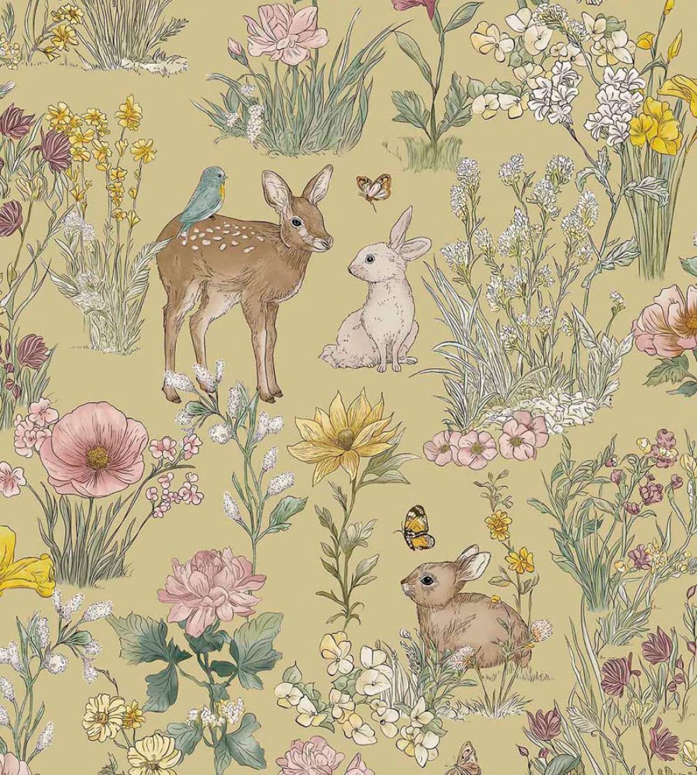 Wonderland Wallpaper by Eijffinger Ochre