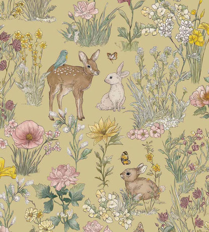 Wonderland Wallpaper by Eijffinger Ochre