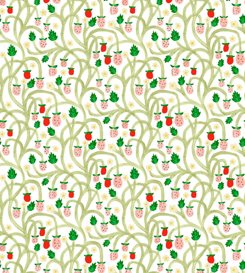 Wild Strawberries Wallpaper by DADO 01 With Cream
