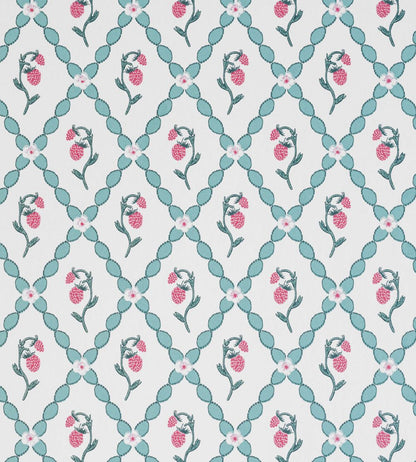 Wild Strawberry Trellis Wallpaper by Barneby Gates Vintage Cream