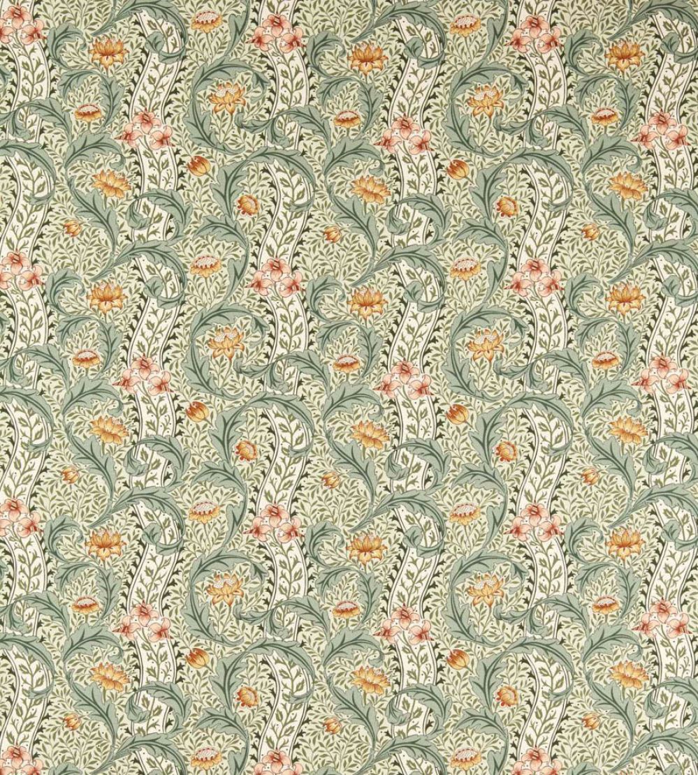 Wild Tulip & Vine Fabric by Morris & Co Bayleaf/Ochre