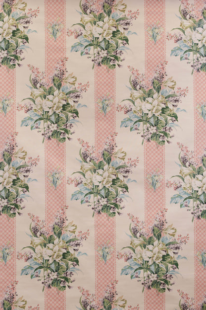Wildflower Stripe Fabric by Jean Monro in Pink Ribbon