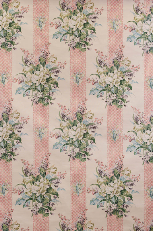 Wildflower Stripe Fabric by Jean Monro in Pink Ribbon