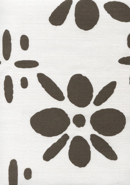 Wildflowers II Brown on White fabric by China Seas
