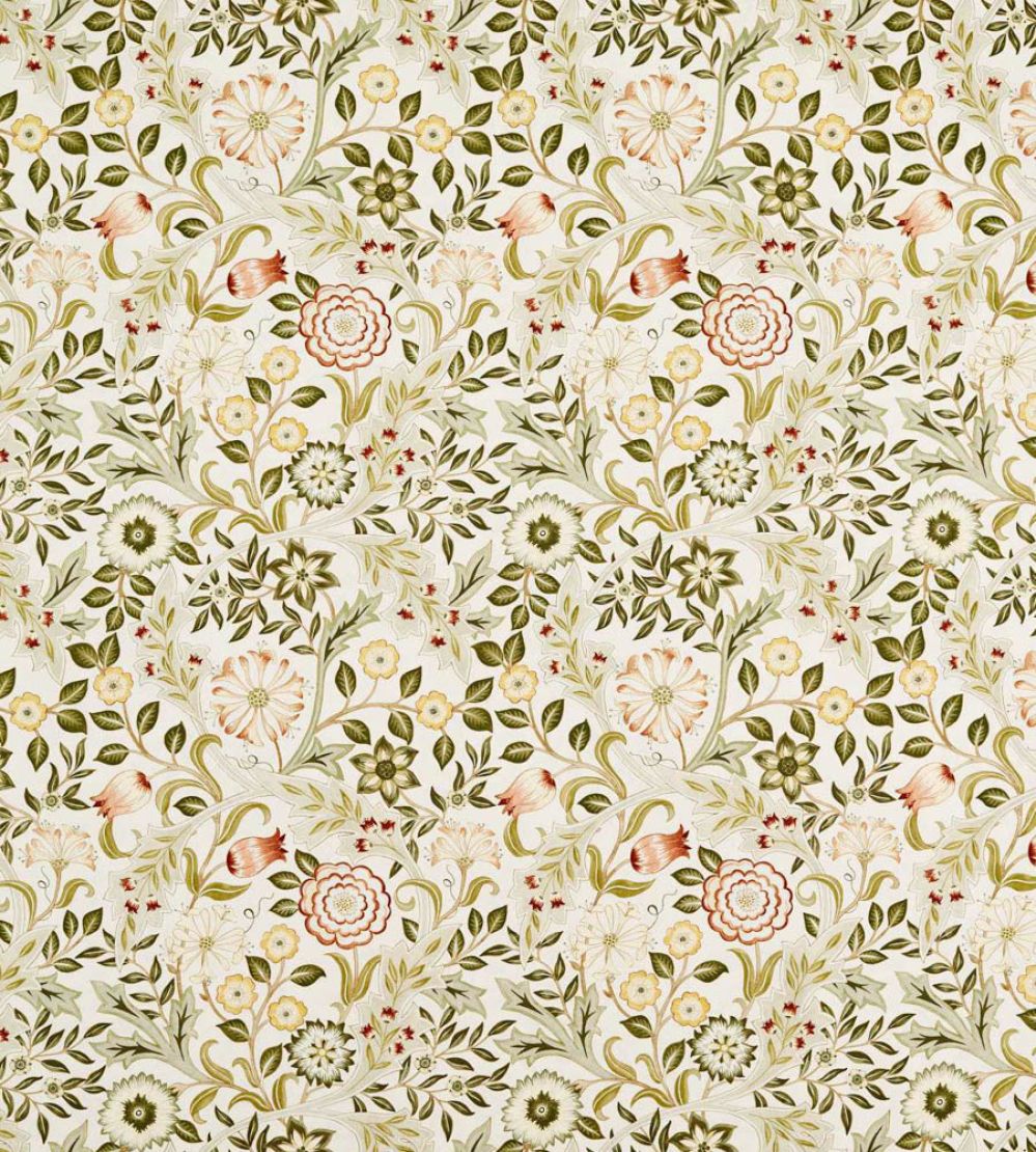 Wilhelmina Wide Width Fabric by Morris & Co Russet/Leaf Green