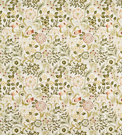 Wilhelmina Wide Width Fabric by Morris & Co Russet/Leaf Green