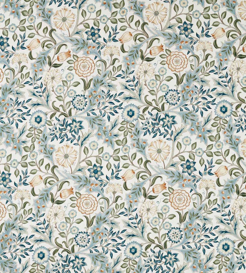 Wilhelmina Wide Width Fabric by Morris & Co Soft Blue/Peach