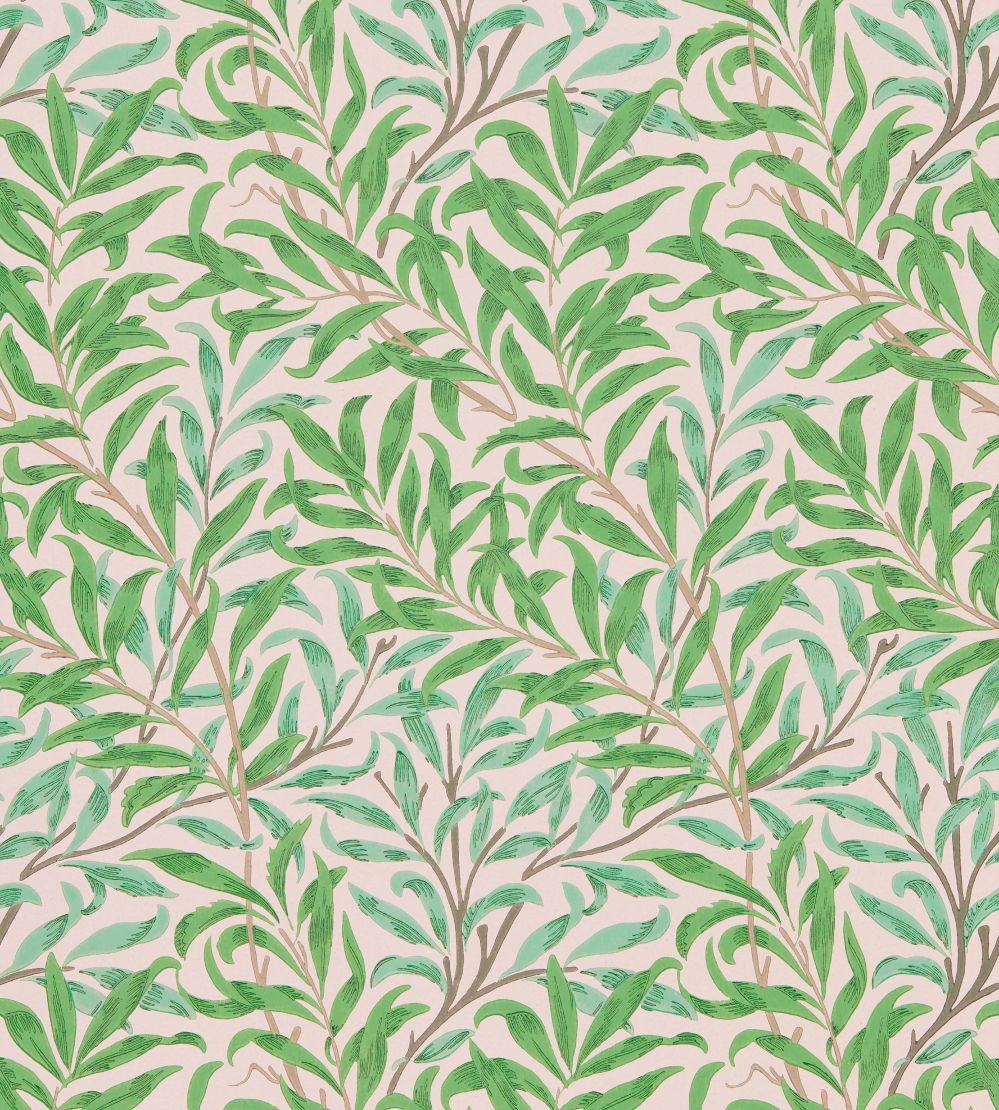 Willow Bough Wallpaper by Morris & Co Pink/Leaf Green