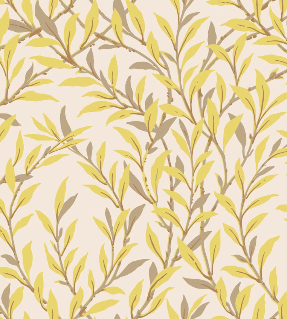 Willow Branch Wallpaper by Cole & Son Citrine & Mocha on Stone