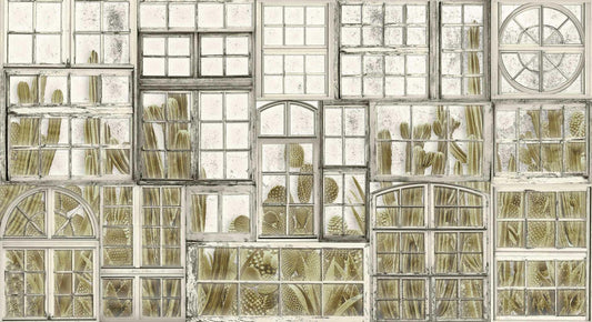 Window Flora mural by Coordonné in Campo, flat pattern view