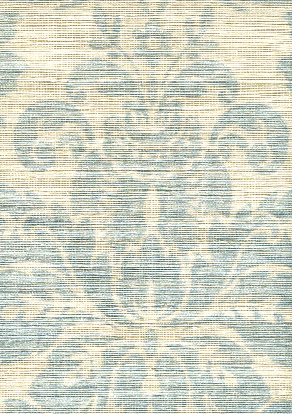 Monty on Grasscloth Windsor-Blue on Cream Grasscloth wallpaper by Quadrille