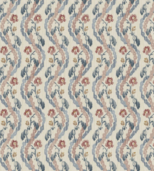 Winter Garden Fabric by Zoffany Indigo/Red