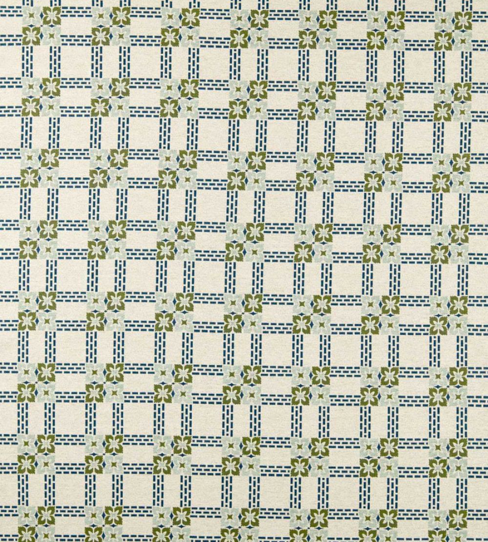 Wisley Weave Fabric by Morris & Co Indigo/Artichoke