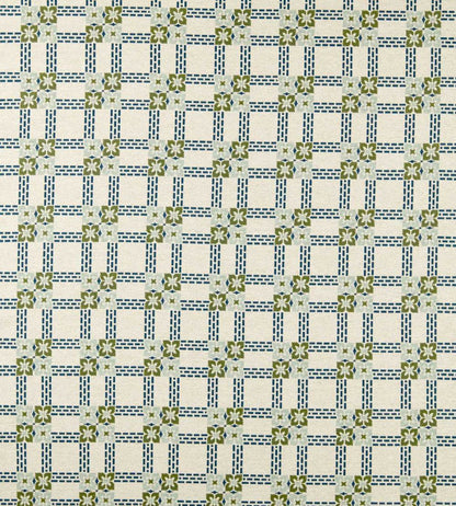 Wisley Weave Fabric by Morris & Co Indigo/Artichoke