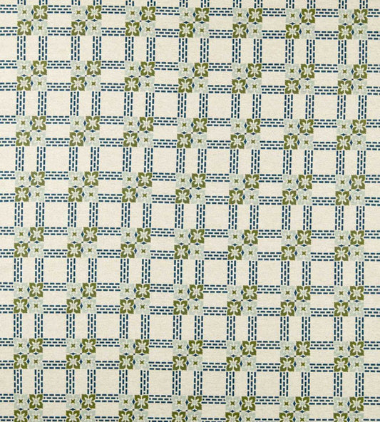 Wisley Weave Fabric by Morris & Co Indigo/Artichoke