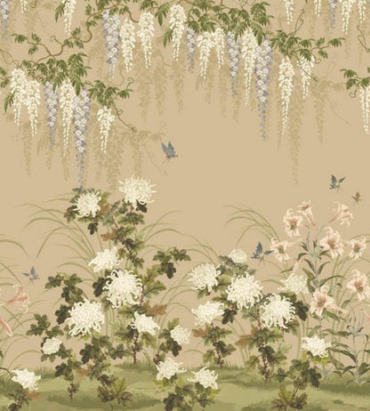 Wisteria Bloom Mural by 1838 Wallcoverings Alabaster