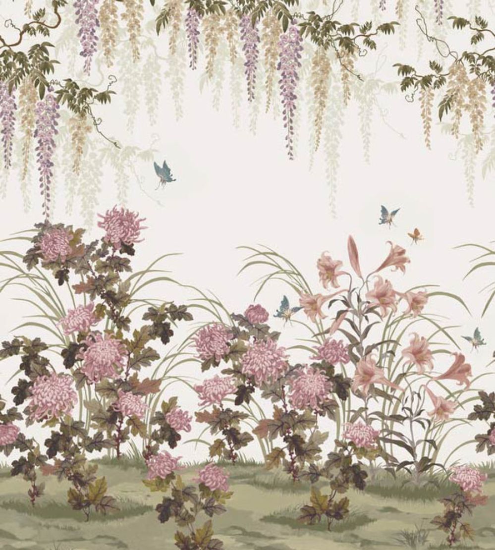 Wisteria Bloom Mural by 1838 Wallcoverings Heather