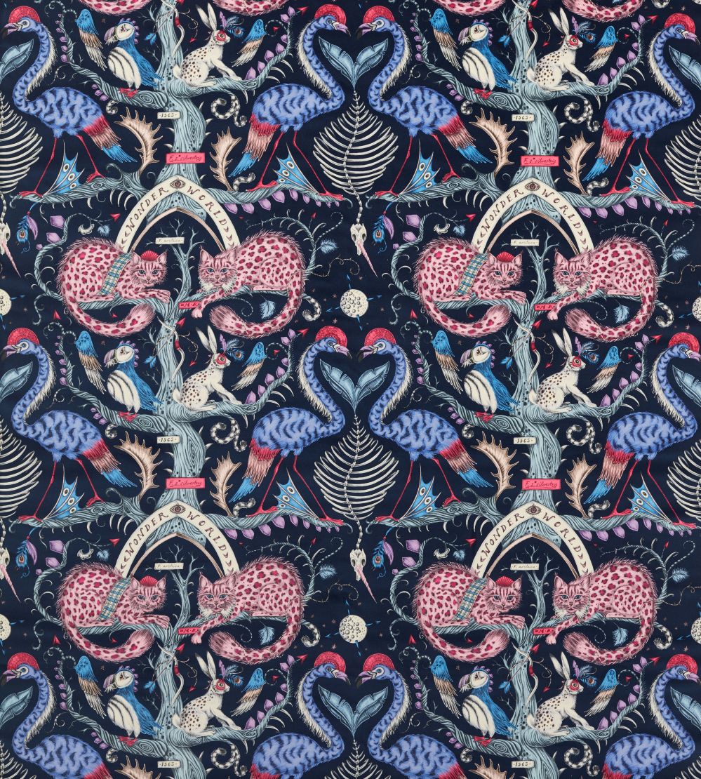 Wonder World Velvet Fabric by Clarke & Clarke Berry