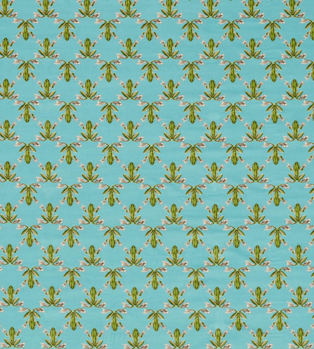 Wood Frog Velvet Fabric by Harlequin Azul / Forest