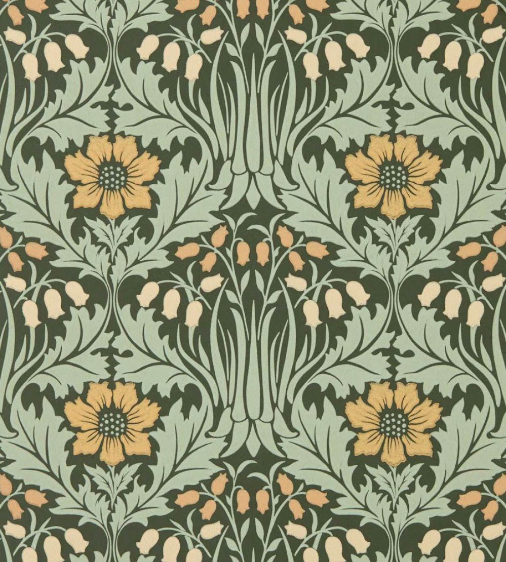 Woodbell & Anemone Wallpaper by Morris & Co Bayleaf/Manilla