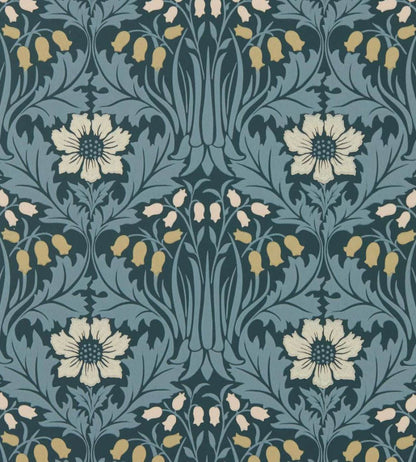 Woodbell & Anemone Wallpaper by Morris & Co Indigo