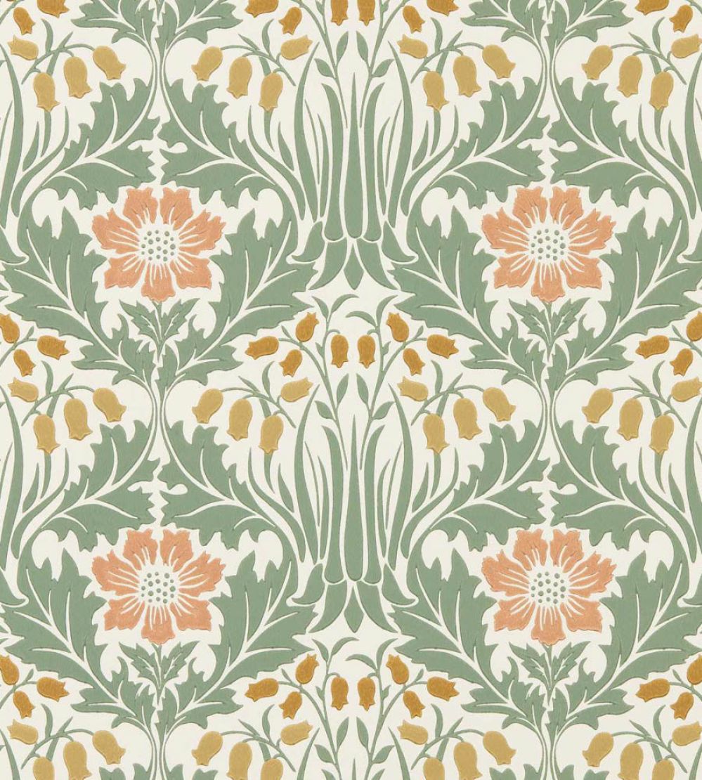 Woodbell & Anemone Wallpaper by Morris & Co Rose/Sage